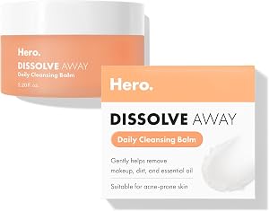 HERO COSMETICS Dissolve Away Daily Cleansing Balm, Helps Remove Makeup and Grime, Won’t Cl