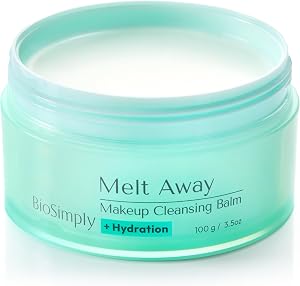 BioSimply Makeup Cleansing Balm, Hydrating Makeup Remover, Melts Away Waterproof Makeup an