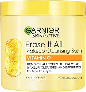 Garnier Erase It All Makeup Cleansing Balm with Vitamin C, Brightening Facial Cleanser and